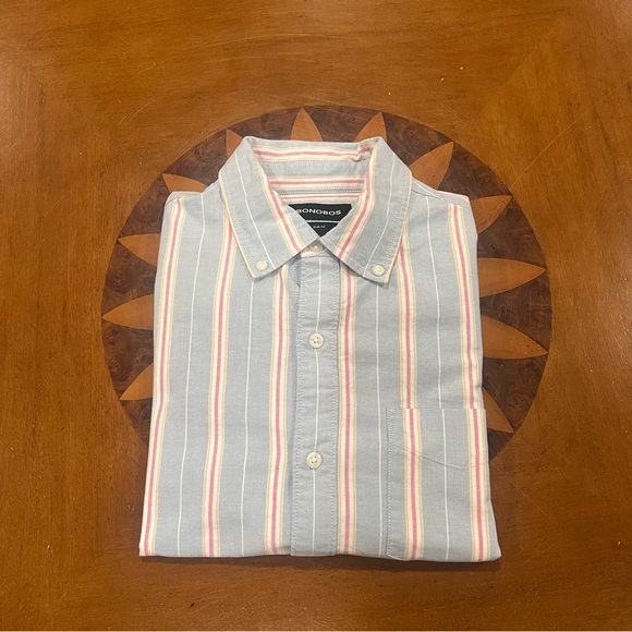 Bonobos Men’s Slim Fit Oxford Button Down Shirt Blue Stripe Medium Long-Sleeve - Picture 2 of 16